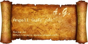 Angeli Győző névjegykártya